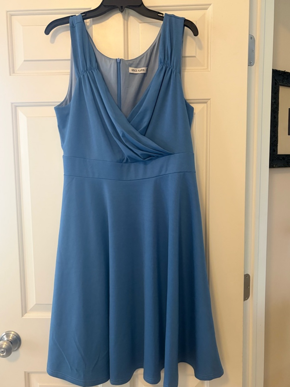 Grace Karin Blue Sleeveless A-Line Dress